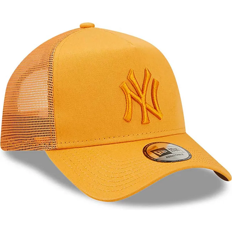 petten-gebogen-oranje-snapback-a-frame-tonal-mesh-van-new-york-yankees-mlb-van-new-era
