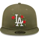 petten-plat-groen-snapback-9fifty-flower-van-los-angeles-dodgers-mlb-van-new-era