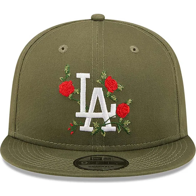petten-plat-groen-snapback-9fifty-flower-van-los-angeles-dodgers-mlb-van-new-era