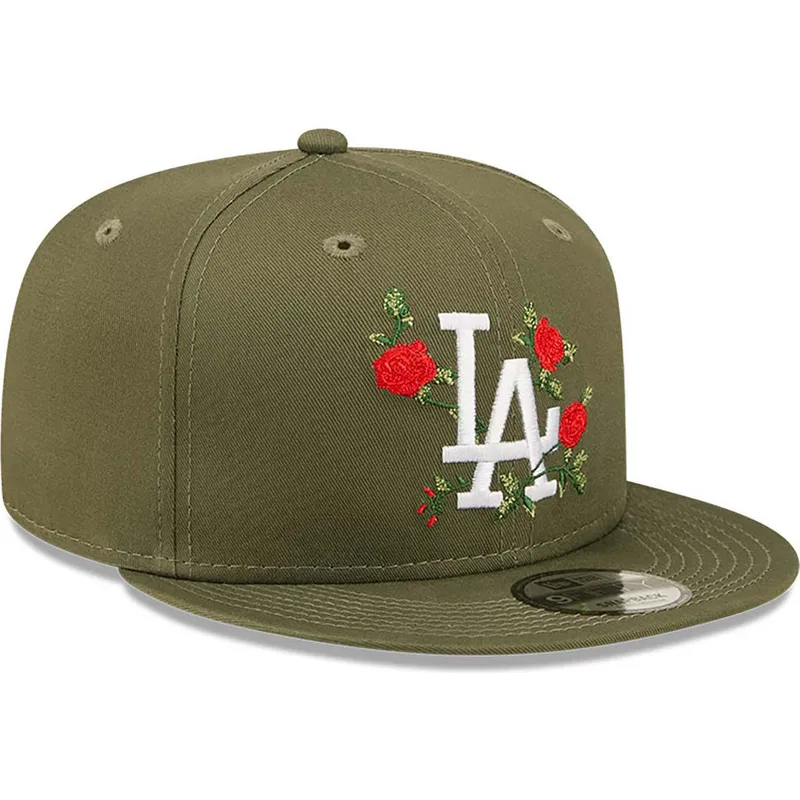petten-plat-groen-snapback-9fifty-flower-van-los-angeles-dodgers-mlb-van-new-era