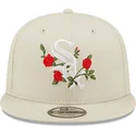 petten-plat-beige-snapback-9fifty-flower-van-chicago-white-sox-mlb-van-new-era