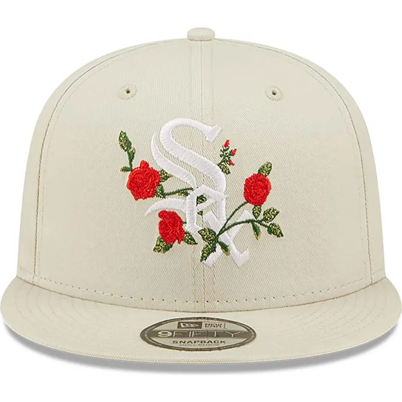 petten-plat-beige-snapback-9fifty-flower-van-chicago-white-sox-mlb-van-new-era
