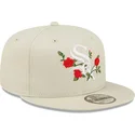 petten-plat-beige-snapback-9fifty-flower-van-chicago-white-sox-mlb-van-new-era