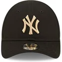 petten-gebogen-zwart-verstelbare-band-voor-kinderen-pequeno-9forty-league-essential-van-new-york-yankees-mlb-van-new-era