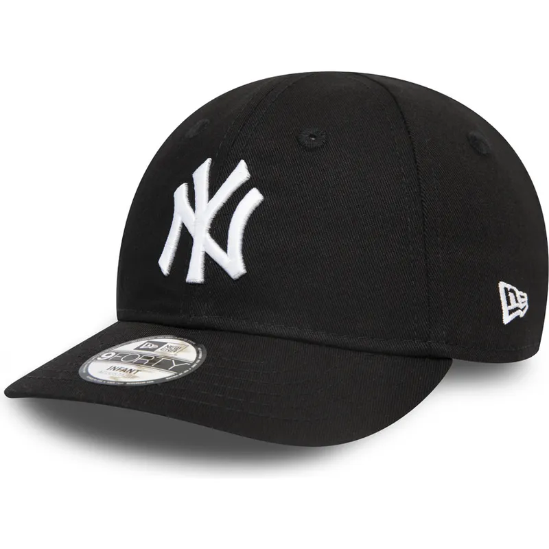 schwarze-gebogene-verstellbare-kappe-fur-kleinkinder-9forty-league-essential-der-new-york-yankees-mlb-von-new-era