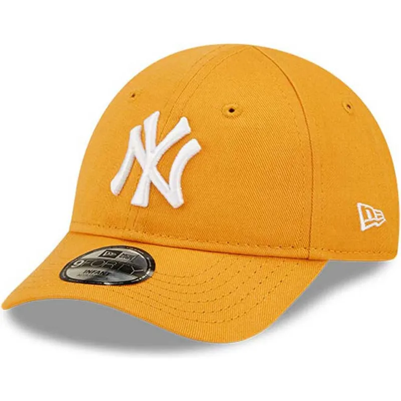 petten-gebogen-oranje-verstelbaar-voor-kinderen-9forty-league-essential-van-new-york-yankees-mlb-van-new-era