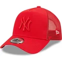 petten-gebogen-rood-snapback-a-frame-tonal-mesh-van-new-york-yankees-mlb-van-new-era