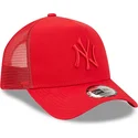 petten-gebogen-rood-snapback-a-frame-tonal-mesh-van-new-york-yankees-mlb-van-new-era