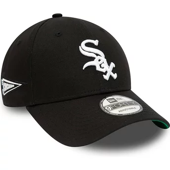 Gorra curva negra ajustable 9FORTY Team Side Patch de Chicago White Sox MLB de New Era