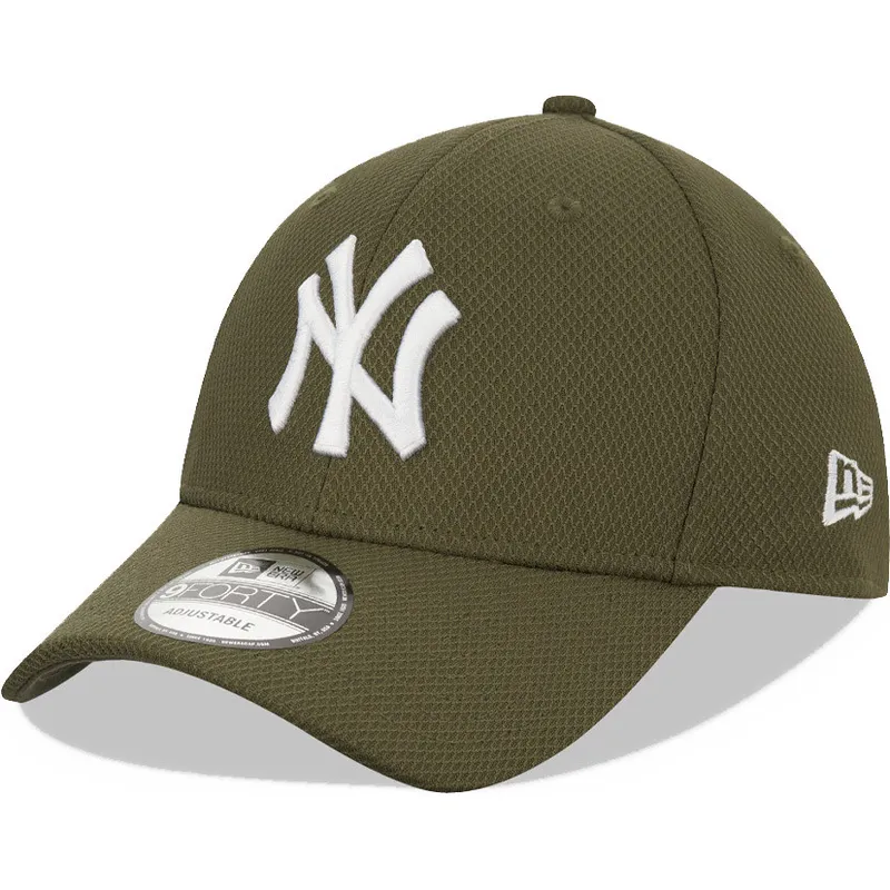 petten-gebogen-groen-verstelbaar-9forty-diamond-era-van-new-york-yankees-mlb-van-new-era