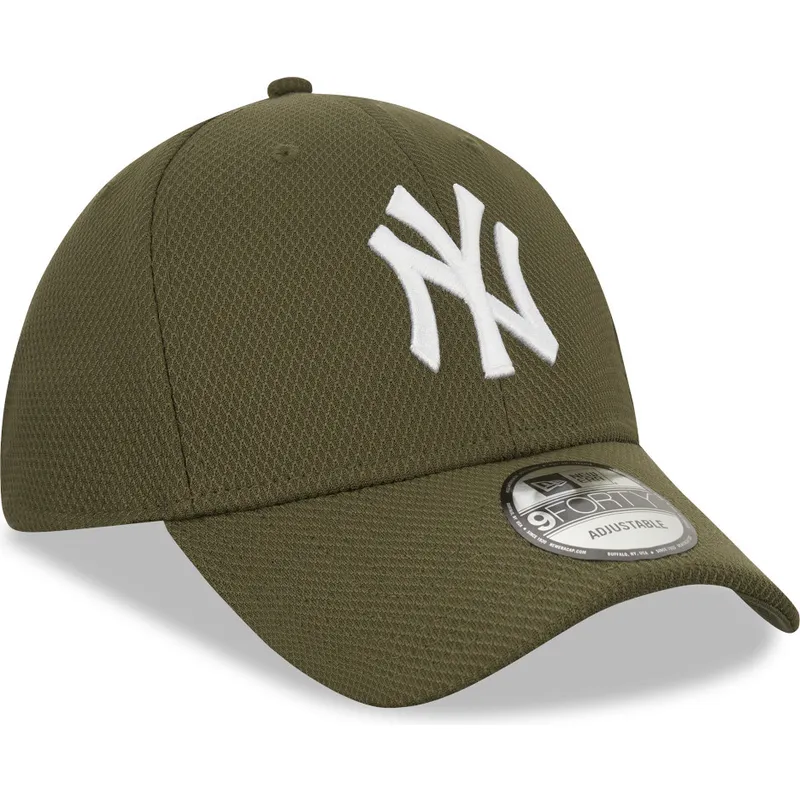 petten-gebogen-groen-verstelbaar-9forty-diamond-era-van-new-york-yankees-mlb-van-new-era