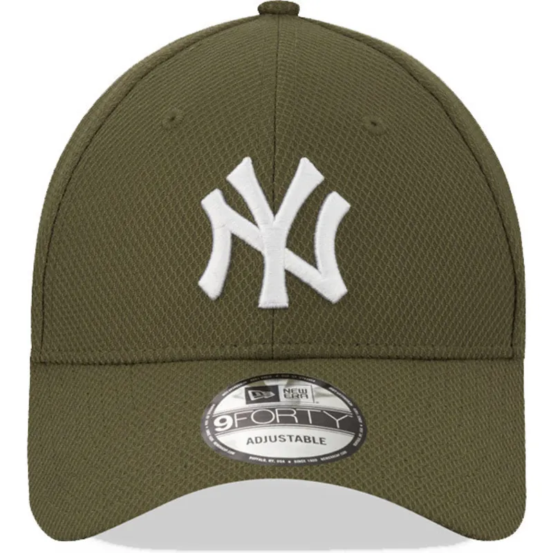 petten-gebogen-groen-verstelbaar-9forty-diamond-era-van-new-york-yankees-mlb-van-new-era