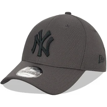 Cappellino curvo grigio regolabile con logo grigio 9FORTY Diamond Era dei New York Yankees MLB di New Era