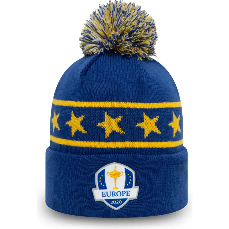 mutsen-pompon-blauw-cuff-sunday-bobble-van-ryder-cup-europe-van-new-era mutsen-pompon-blauw-cuff-sunday-bobble-van-ryder-cup-europe-van-new-era
