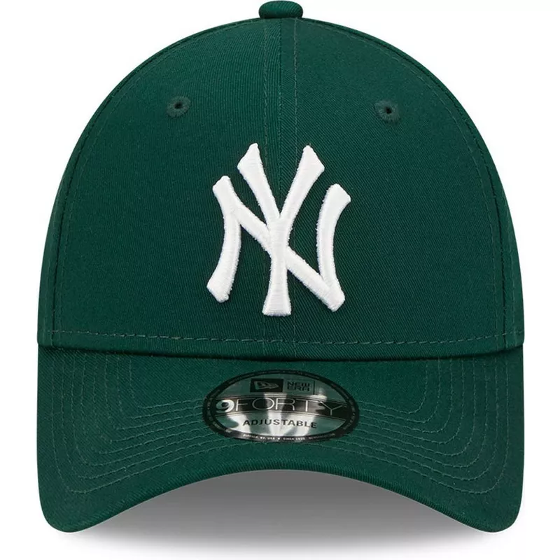 New Era Curved Brim 9FORTY League Essential New York Yankees MLB Dark Green  Adjustable Cap