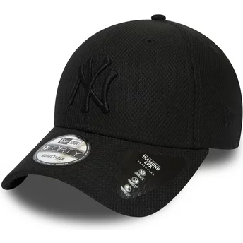 New Era Curved Brim Black Logo 9FORTY Diamond Era New York Yankees MLB Black Adjustable Cap
