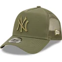 petten-gebogen-groen-snapback-a-frame-tonal-mesh-van-new-york-yankees-mlb-van-new-era