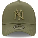 petten-gebogen-groen-snapback-a-frame-tonal-mesh-van-new-york-yankees-mlb-van-new-era