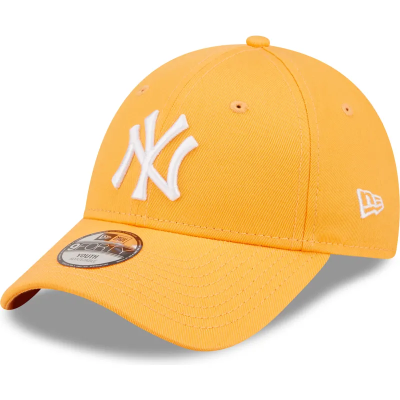 petten-gebogen-oranje-verstelbaar-voor-kinderen-9forty-league-essential-van-new-york-yankees-mlb-van-new-era