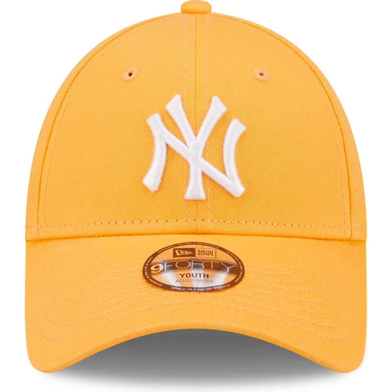 petten-gebogen-oranje-verstelbaar-voor-kinderen-9forty-league-essential-van-new-york-yankees-mlb-van-new-era