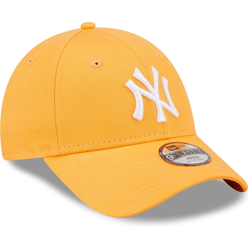 new-era-curved-brim-youth-9forty-league-essential-new-york-yankees-mlb-orange-adjustable-cap