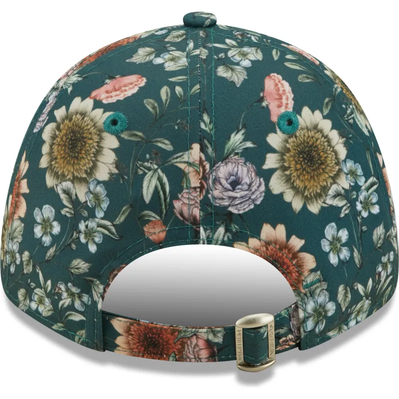 petten-gebogen-groen-verstelbaar-9forty-all-over-print-floral-van-new-york-yankees-mlb-van-new-era