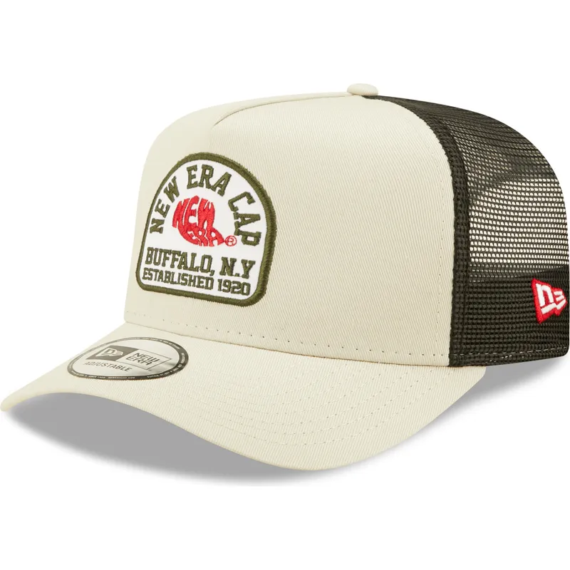 petten-gebogen-beige-snapback-a-frame-van-new-era