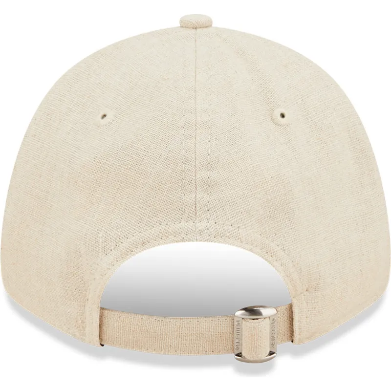 petten-gebogen-beige-verstelbaar-9forty-linen-van-new-york-yankees-mlb-van-new-era