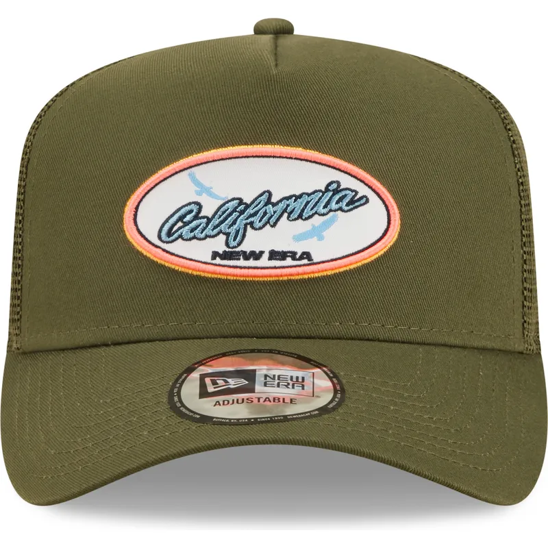 petten-gebogen-groen-snapback-california-a-frame-oval-state-van-new-era