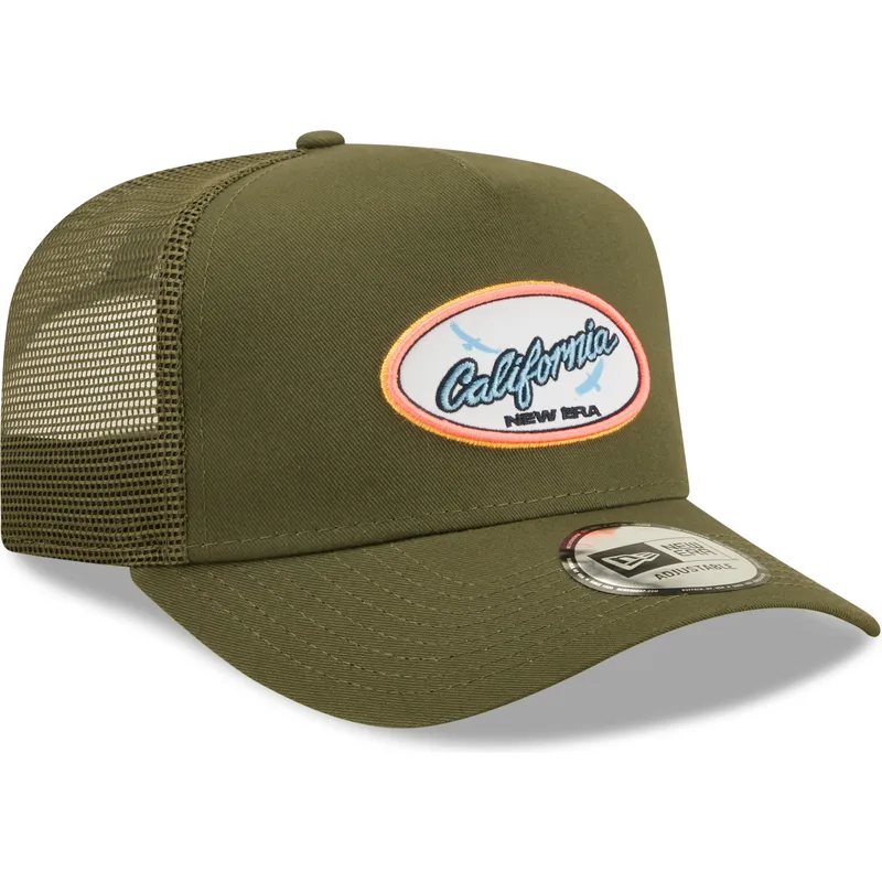 petten-gebogen-groen-snapback-california-a-frame-oval-state-van-new-era