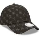 casquette-courbee-noire-ajustable-pour-femme-9forty-monogram-new-york-yankees-mlb-new-era