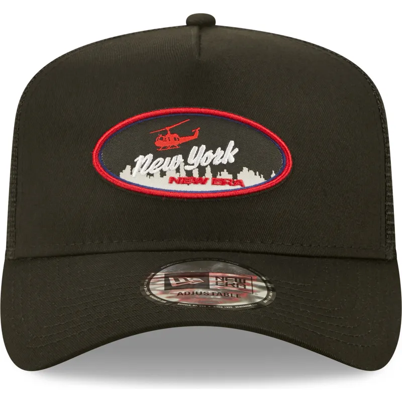petten-gebogen-zwart-snapback-a-frame-van-new-era