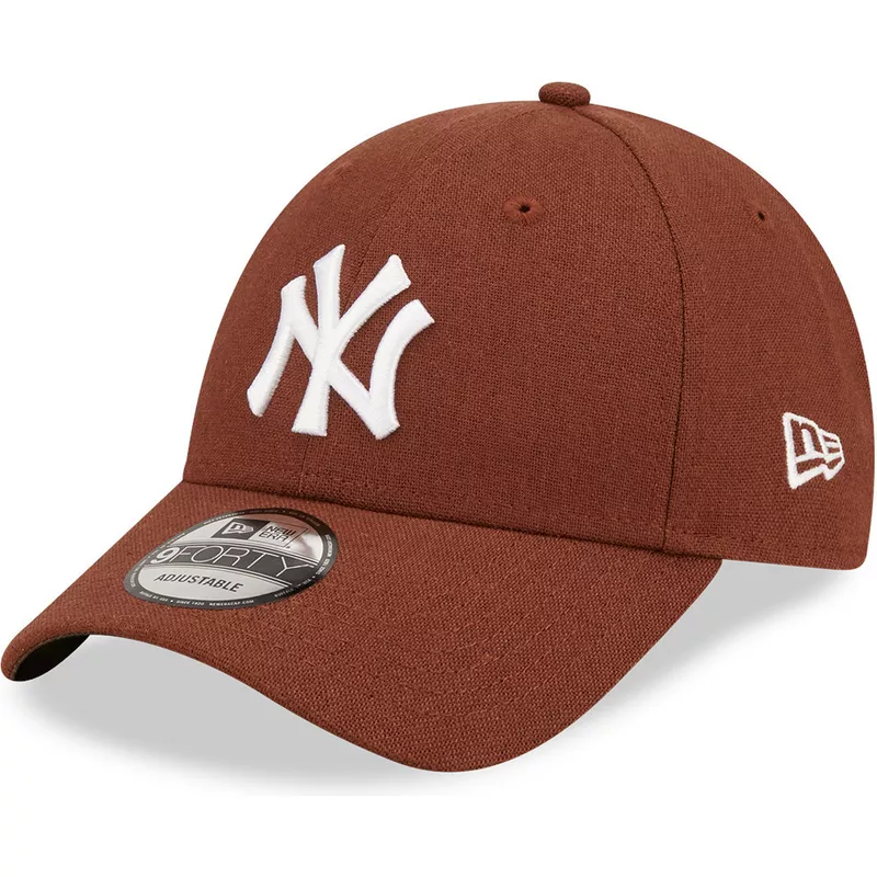 New Era Curved Brim 9FORTY Monogram New York Yankees MLB Brown Adjustable  Cap