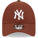 new-era-curved-brim-9forty-linen-new-york-yankees-mlb-brown-adjustable-cap