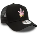casquette-trucker-noire-a-frame-patrick-etoile-mer-bob-l-eponge-new-era