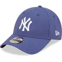 petten-gebogen-blauw-verstelbare-band-9forty-linen-van-new-york-yankees-mlb-van-new-era