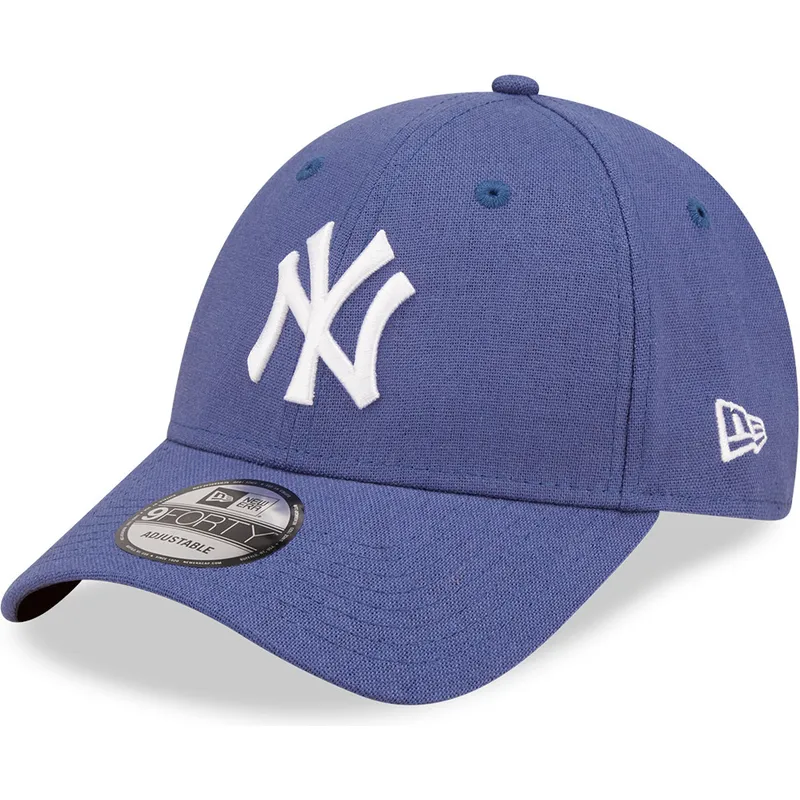petten-gebogen-blauw-verstelbare-band-9forty-linen-van-new-york-yankees-mlb-van-new-era