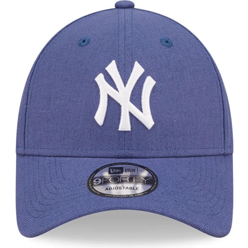 petten-gebogen-blauw-verstelbare-band-9forty-linen-van-new-york-yankees-mlb-van-new-era
