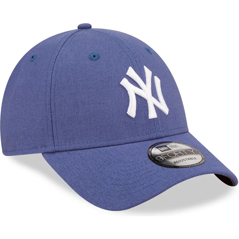 petten-gebogen-blauw-verstelbaar-9forty-linen-van-new-york-yankees-mlb-van-new-era