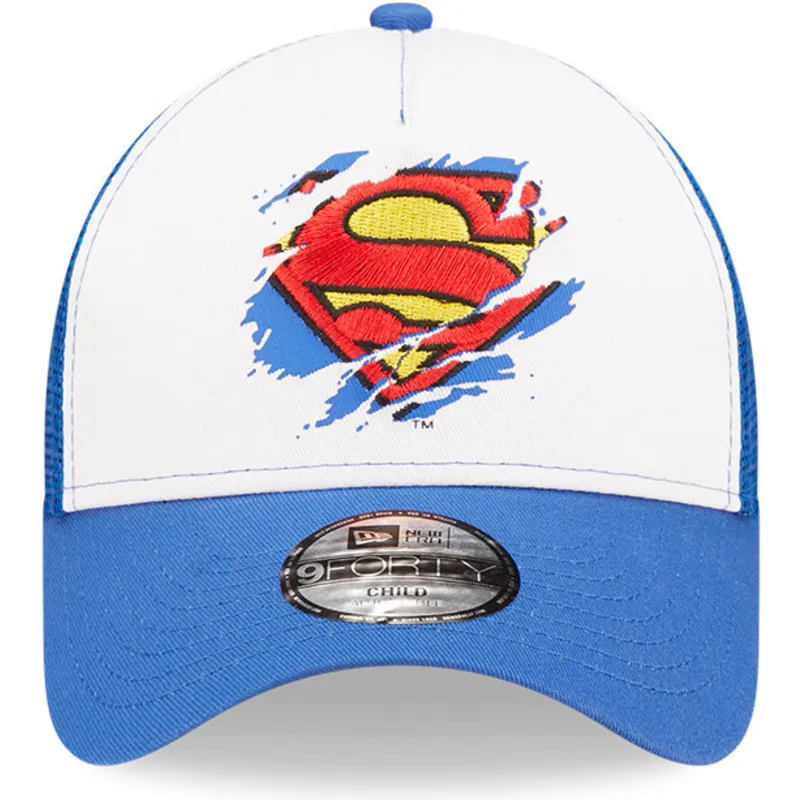petten-gebogen-blauw-snapback-voor-kinderen-a-frame-van-superman-dc-comics-van-new-era