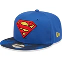 petten-plat-blauw-snapback-voor-kinderen-9fifty-van-superman-dc-comics-van-new-era