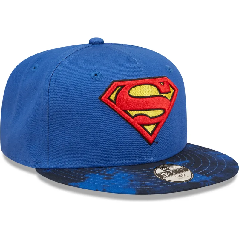 petten-plat-blauw-snapback-voor-kinderen-9fifty-van-superman-dc-comics-van-new-era