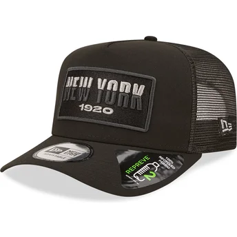 Casquette trucker noire New York A Frame Repreve USA State New Era