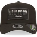 casquette-trucker-noire-new-york-a-frame-repreve-usa-state-new-era