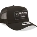 casquette-trucker-noire-new-york-a-frame-repreve-usa-state-new-era