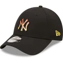 cappellino-curvo-nero-regolabile-con-logo-arancione-9forty-gradient-infill-dei-new-york-yankees-mlb-di-new-era