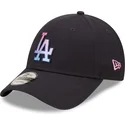 petten-gebogen-marineblauw-verstelbaar-9forty-gradient-infill-van-los-angeles-dodgers-mlb-van-new-era