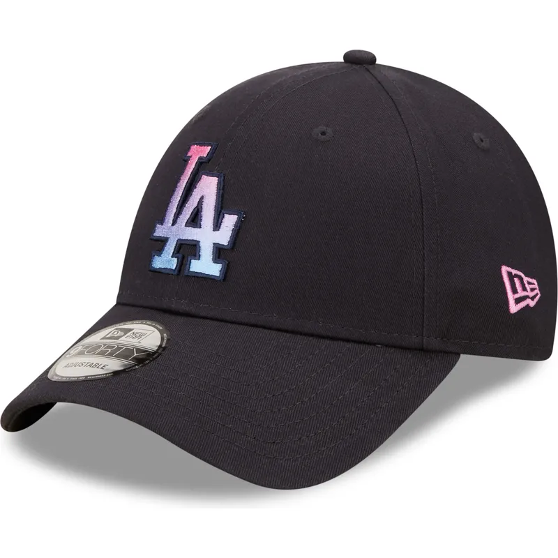 petten-gebogen-marineblauw-verstelbaar-9forty-gradient-infill-van-los-angeles-dodgers-mlb-van-new-era