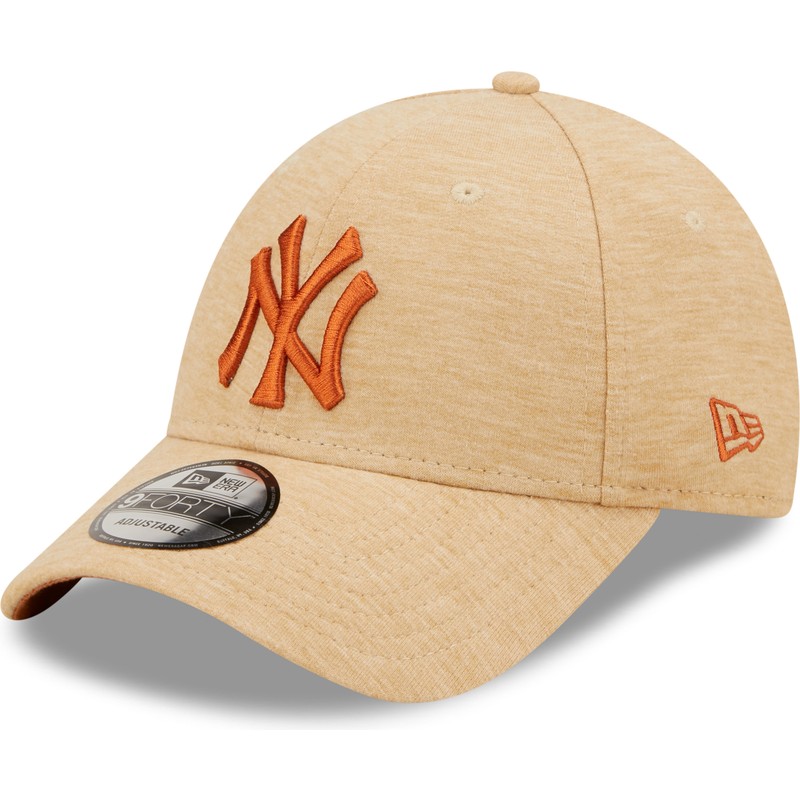 New Era Curved Brim Brown Logo 9FORTY Jersey Essential New York Yankees ...