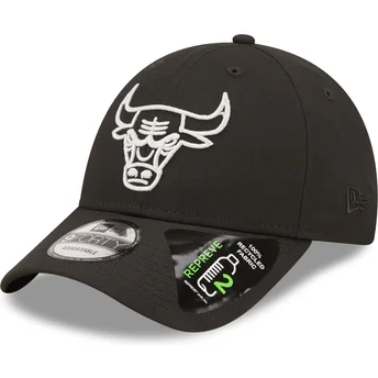 Casquette courbée noire ajustable 9FORTY Repreve Monochrom Chicago Bulls NBA New Era